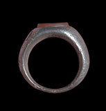 SUPERB HEAVY ANCIENT ROMAN SILVER INTAGLIO RING EAGLE - 2nd Century AD