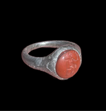 SUPERB HEAVY ANCIENT ROMAN SILVER INTAGLIO RING HERACLES - 2nd Century AD