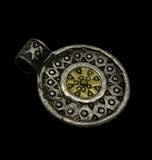SUPERB ANCIENT VIKING SILVER & GOLD SUN PENDANT - 9th/10th Century
