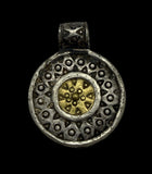 SUPERB ANCIENT VIKING SILVER & GOLD SUN PENDANT - 9th/10th Century