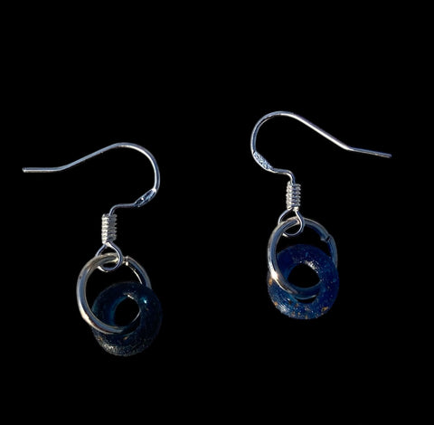 BEAUTIFUL ANCIENT ROMAN GLASS BEAD EARRINGS DATING CIRCA - 2ND CENTURY AD