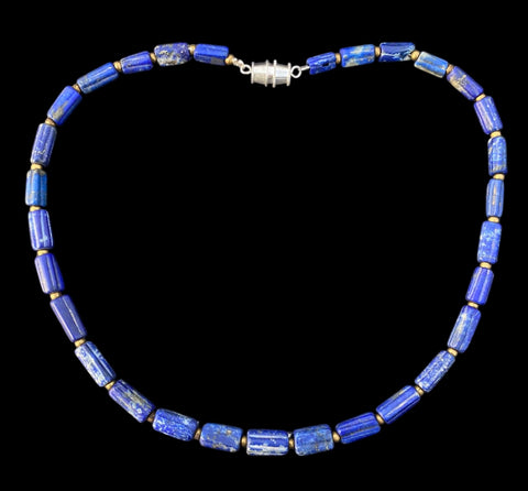 BEAUTIFUL ANCIENT SUMERIAN LAPIS BEAD NECKLACE - CIRCA 1000BC (E10)