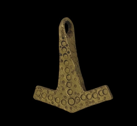 STUNNING ANCIENT VIKING GOLD MJOLNIR THORS HAMMER PENDANT - DATING CIRCA 10TH C