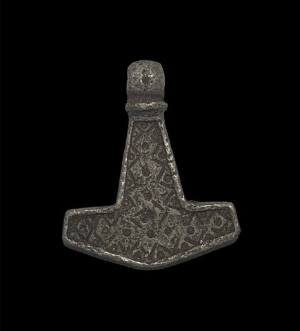 SUPERB ANCIENT VIKING SILVER MJOLNIR THORS HAMMER PENDANT - CIRCA 9th/10thC (F6)