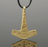 STUNNING ANCIENT VIKING GOLD MJOLNIR THORS HAMMER PENDANT - DATING 10TH C