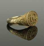 BEAUTIFUL ANCIENT MEDIEVAL SILVER GILT SEAL RING - CIRCA 14th/15th Century AD