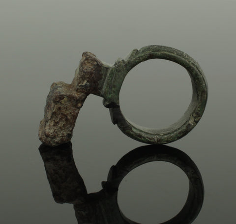 SUPER QUALITY ANCIENT ROMAN BRONZE RING KEY 2ND CENTURY AD 017