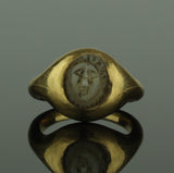 ANCIENT ROMAN GOLD CAMEO RING "MINERVA" - 2nd Century AD (544)