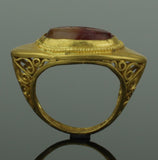 STUNNING ANCIENT ROMAN OPENWORK GOLD INTAGLIO RING "VESTA" - 2nd Century AD (02)