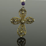 BEAUTIFUL POST MEDIEVAL SILVER GILT CROSS NECKLACE - DATING CIRCA - 16th Century