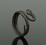 ANCIENT ROMAN SILVER SERPENT RING - 2nd Century AD (622)