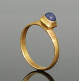 BEAUTIFUL MEDIEVAL GOLD & SAPPHIRE RING - CIRCA 14th-15th Century AD (0992)