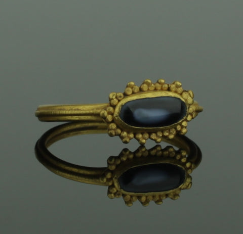 BEAUTIFUL ANCIENT ROMAN GOLD & AGATE RING - 2nd Century AD (076)