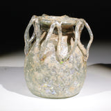 GORGEOUS ANCIENT ROMAN GLASS JAR WITH OPENWORK COLLAR - CIRCA 1st-3rd Century AD