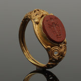 STUNNING ANCIENT ROMAN LEGIONARY GOLD INTAGLIO RING - 2nd Century AD (232)