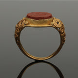 STUNNING ANCIENT ROMAN LEGIONARY GOLD INTAGLIO RING - 2nd Century AD (232)