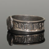 BEAUTIFUL ANCIENT MEDIEVAL INSCRIBED SILVER RING - CIRCA 12TH-14TH CENTURY AD