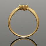 BEAUTIFUL MEDIEVAL GOLD & GREEN STONE RING - CIRCA 13th-14th Century AD (35154)
