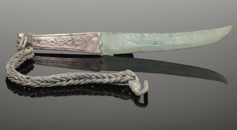 RARE ANCIENT ROMAN BRONZE & SILVER KNIFE "MEDICAL" - CIRCA 1st-3rd Century AD