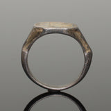 BEAUTIFUL ANCIENT MEDIEVAL SILVER SEAL RING LETTER "T" - CIRCA 15TH CENTURY AD